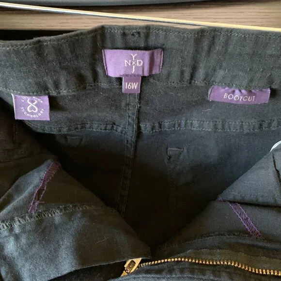 NYDJ Black Bootcut Jeans, Size 16W - Picture 4 of 5